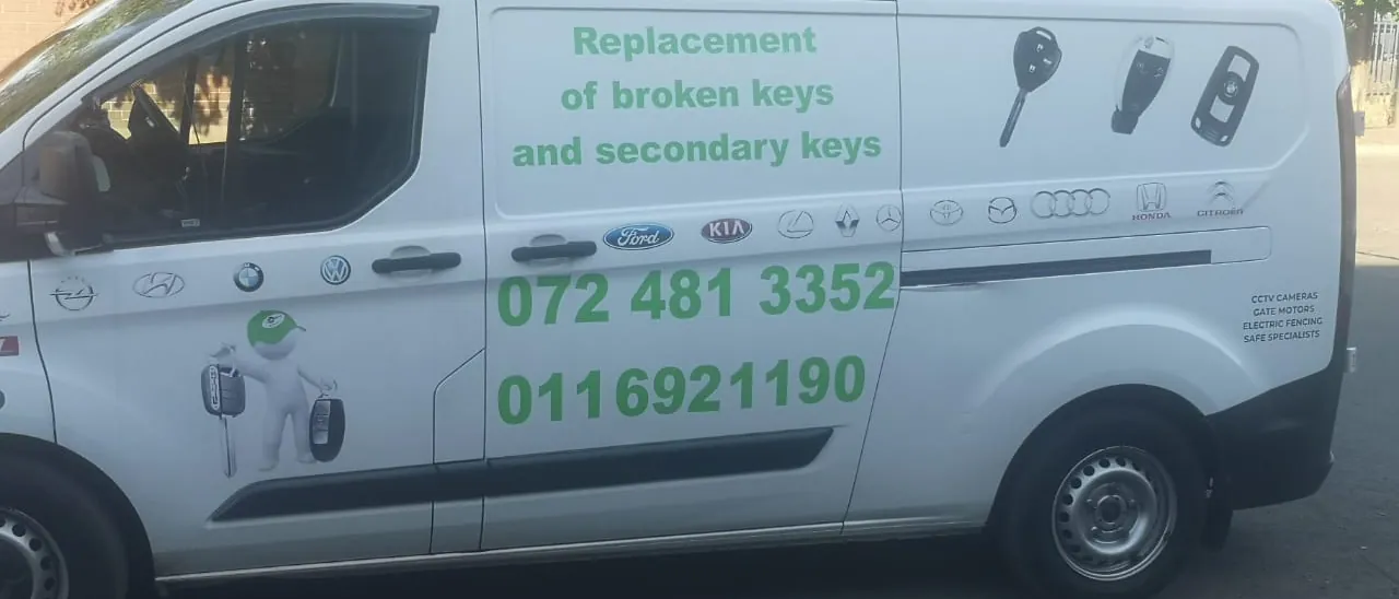 The Nick's Lock & Key van, which carries the electrical and security service list